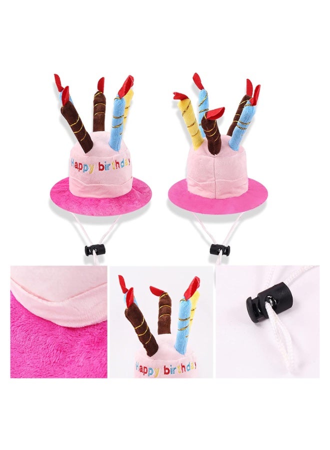 Dog Cat Birthday Cake Hat Pet Cap Headwear Hat with Colorful Candles for Small Medium Dogs Cats Costumes Headwear Party Accessory - Image 4